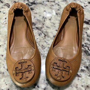 Tory Burch Reva Ballet Flat - Royal Tan - Size 8